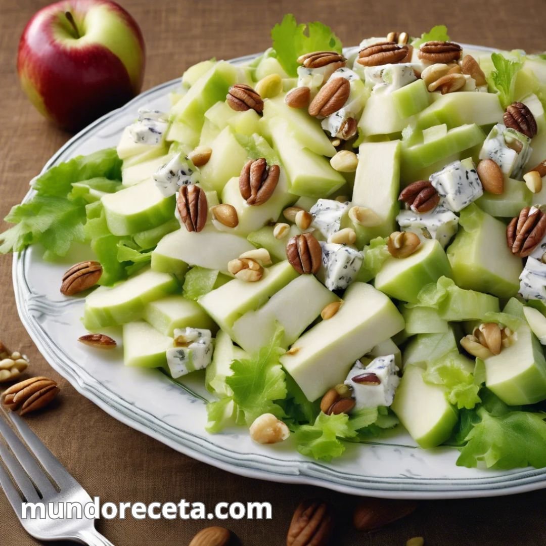 Ensalada Waldorf con manzana, apio y nueces
