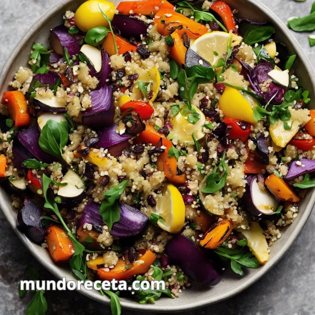 Ensalada de quinoa con verduras asadas