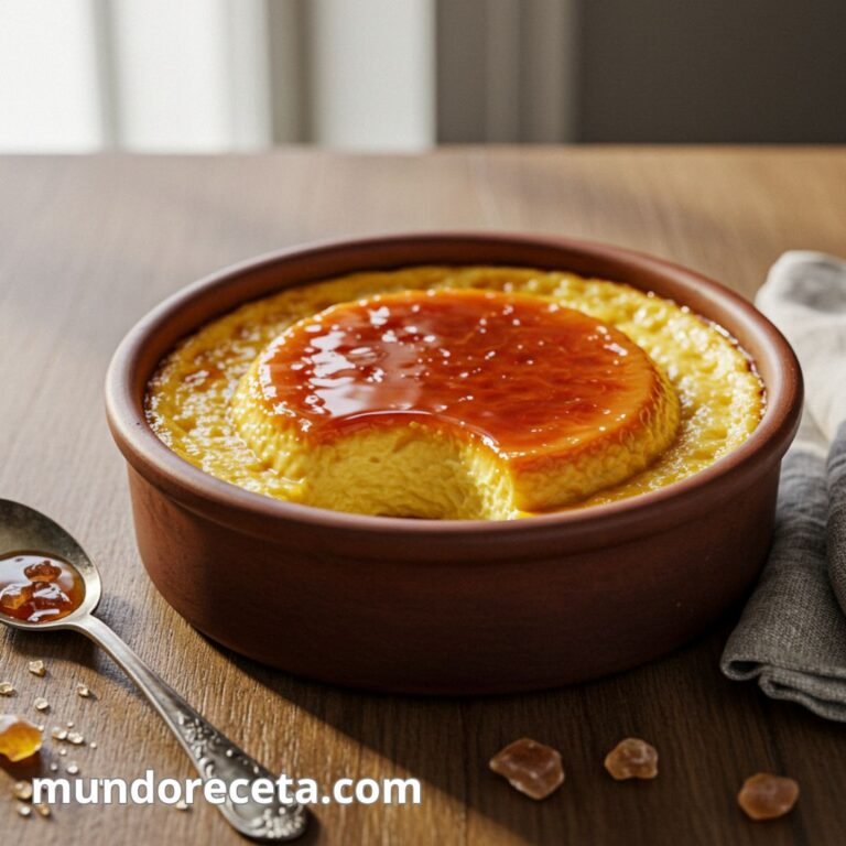 Flan de huevo casero con caramelo