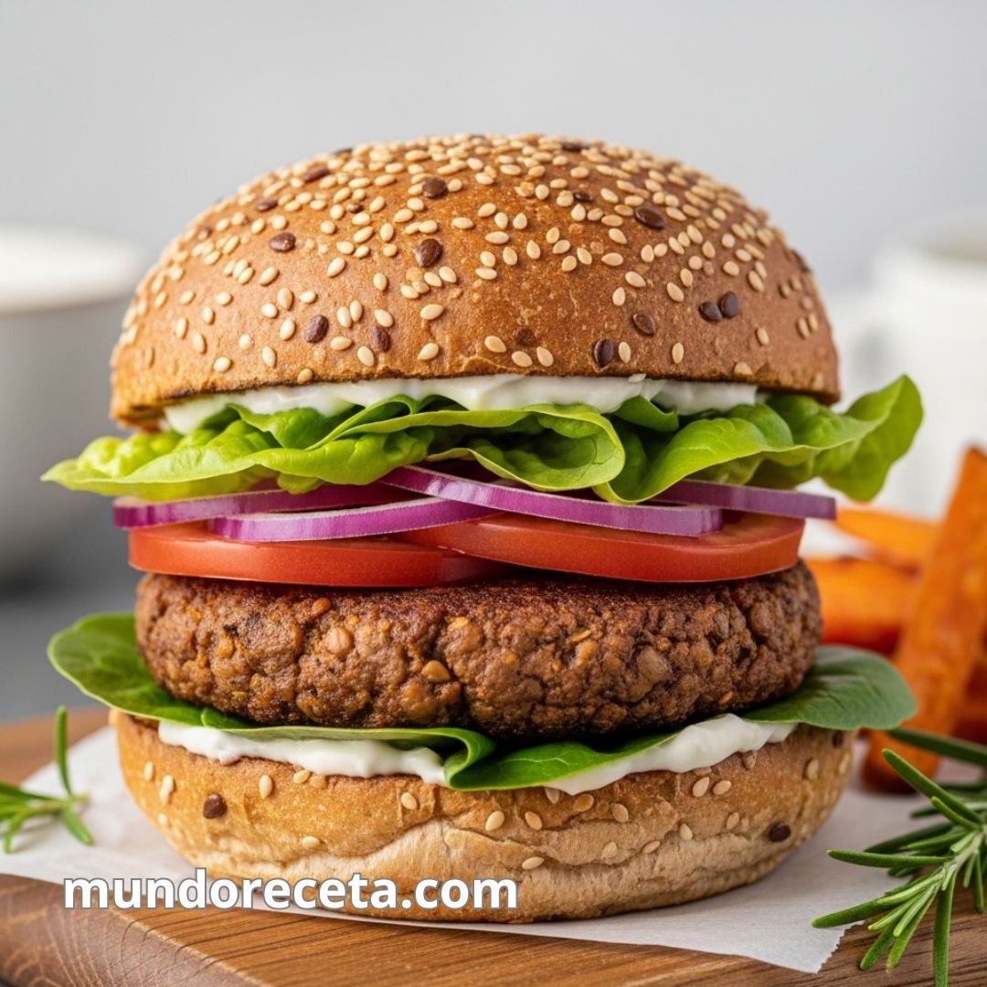 Hamburguesas de lentejas caseras con pan integral