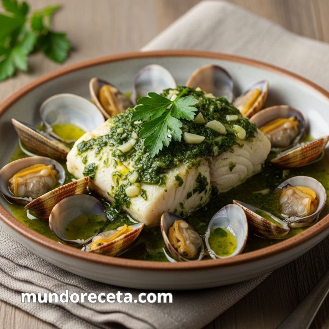 Merluza en salsa verde con almejas