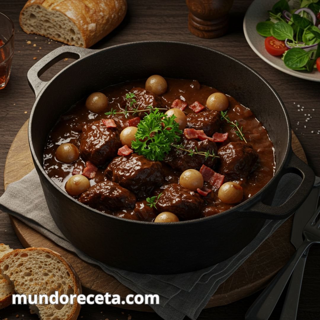 Receta de estofado de ternera a la bourguignon