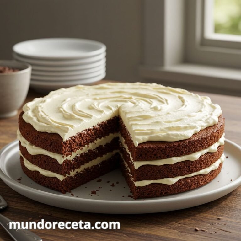 Tarta de chocolate con frosting de queso