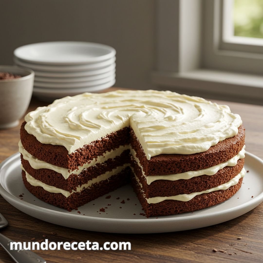 Tarta de chocolate con frosting de queso