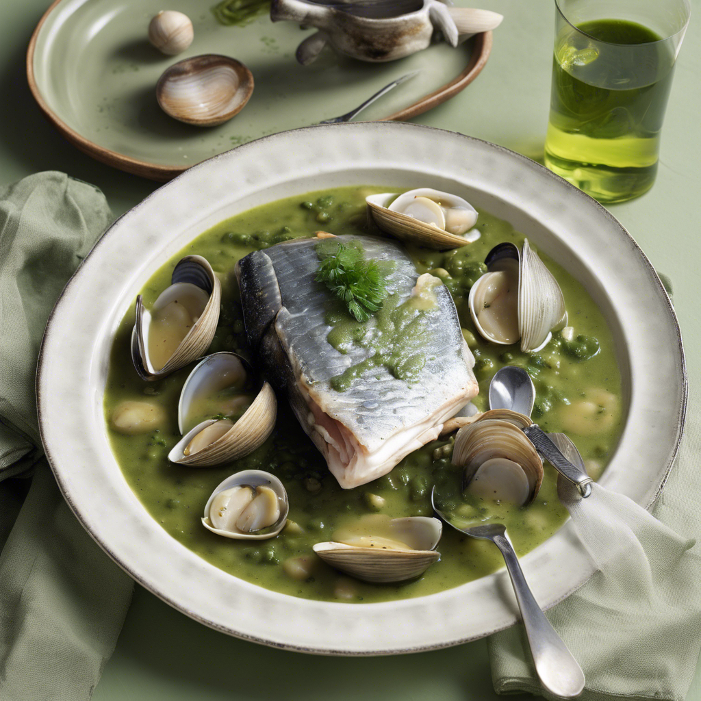 Merluza en salsa verde con almejas