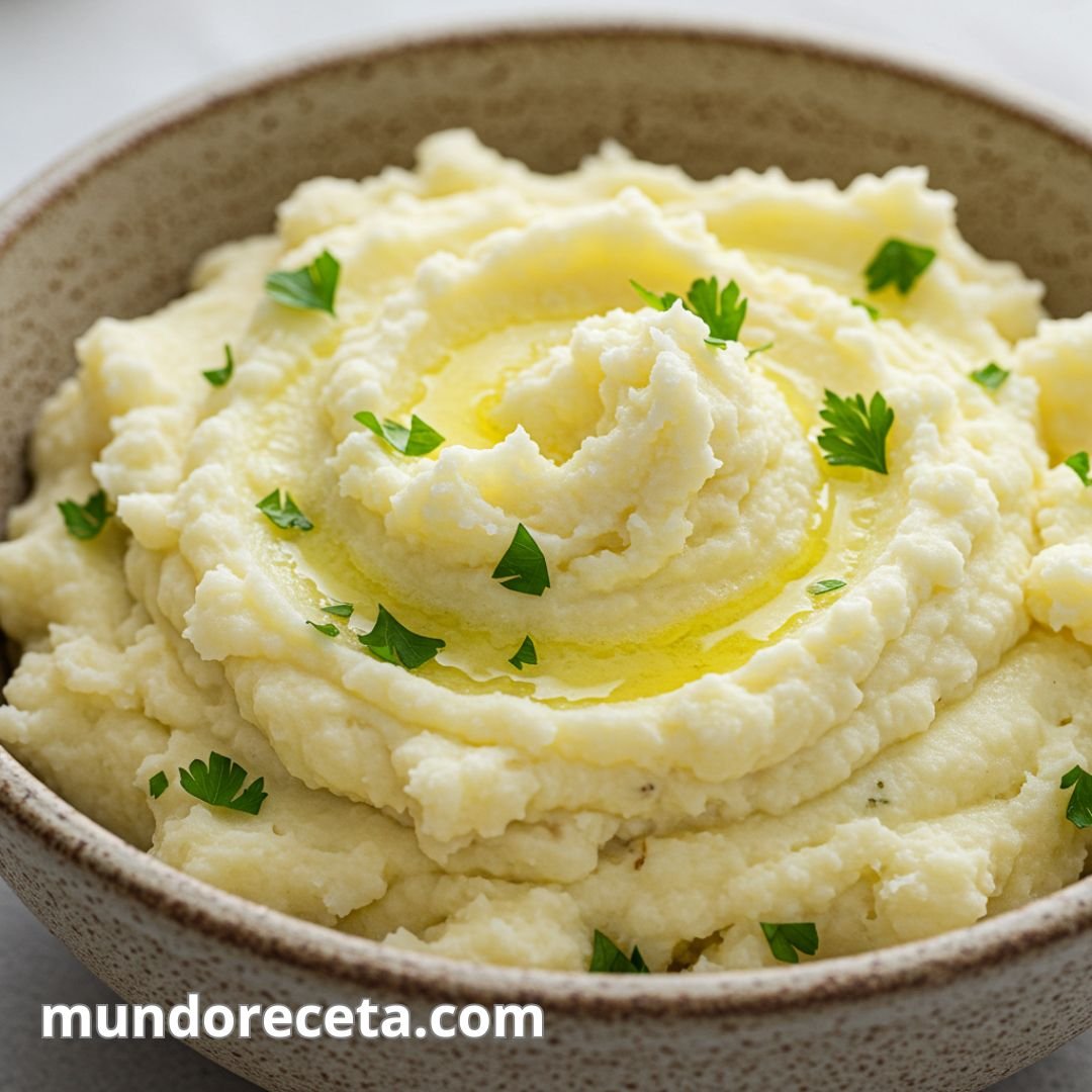 Puré de patatas casero con mantequilla y ajo
