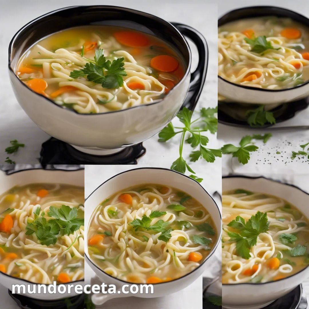 Sopa de verduras con fideos