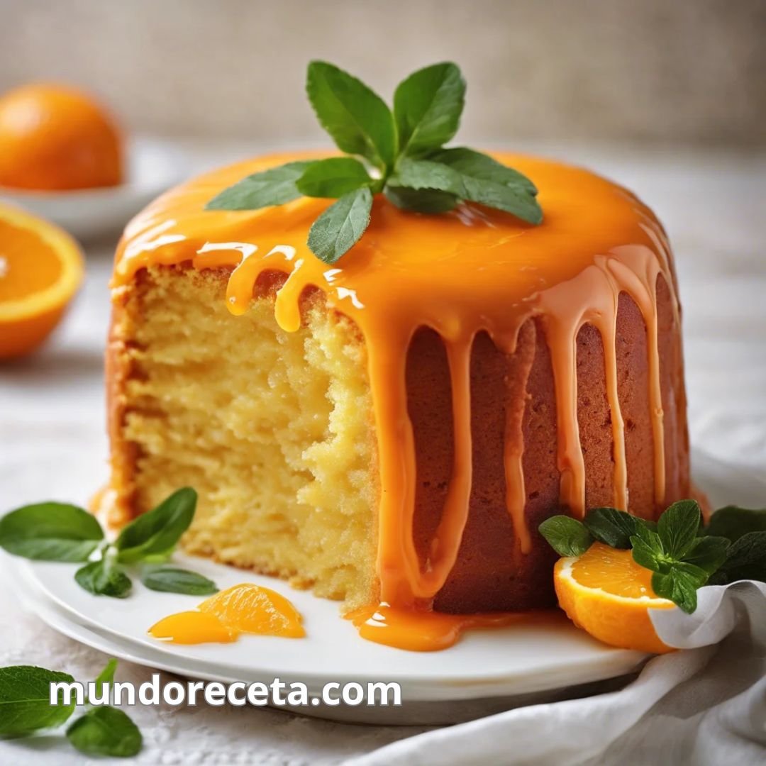 Bizcocho de naranja con glaseado de naranja
