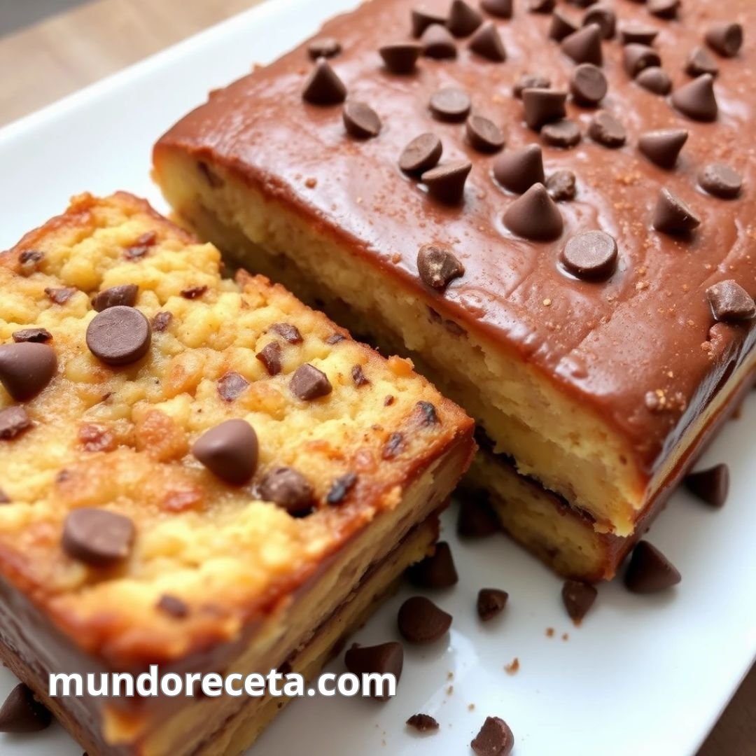 Bizcocho de plátano y chocolate con chips de chocolate
