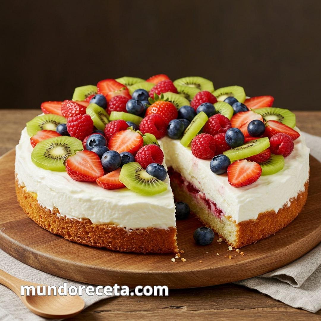 Bizcocho de yogur griego con frutas