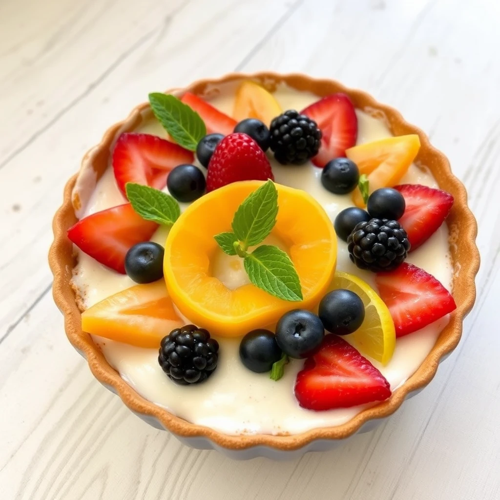 Bizcocho de yogur griego con frutas