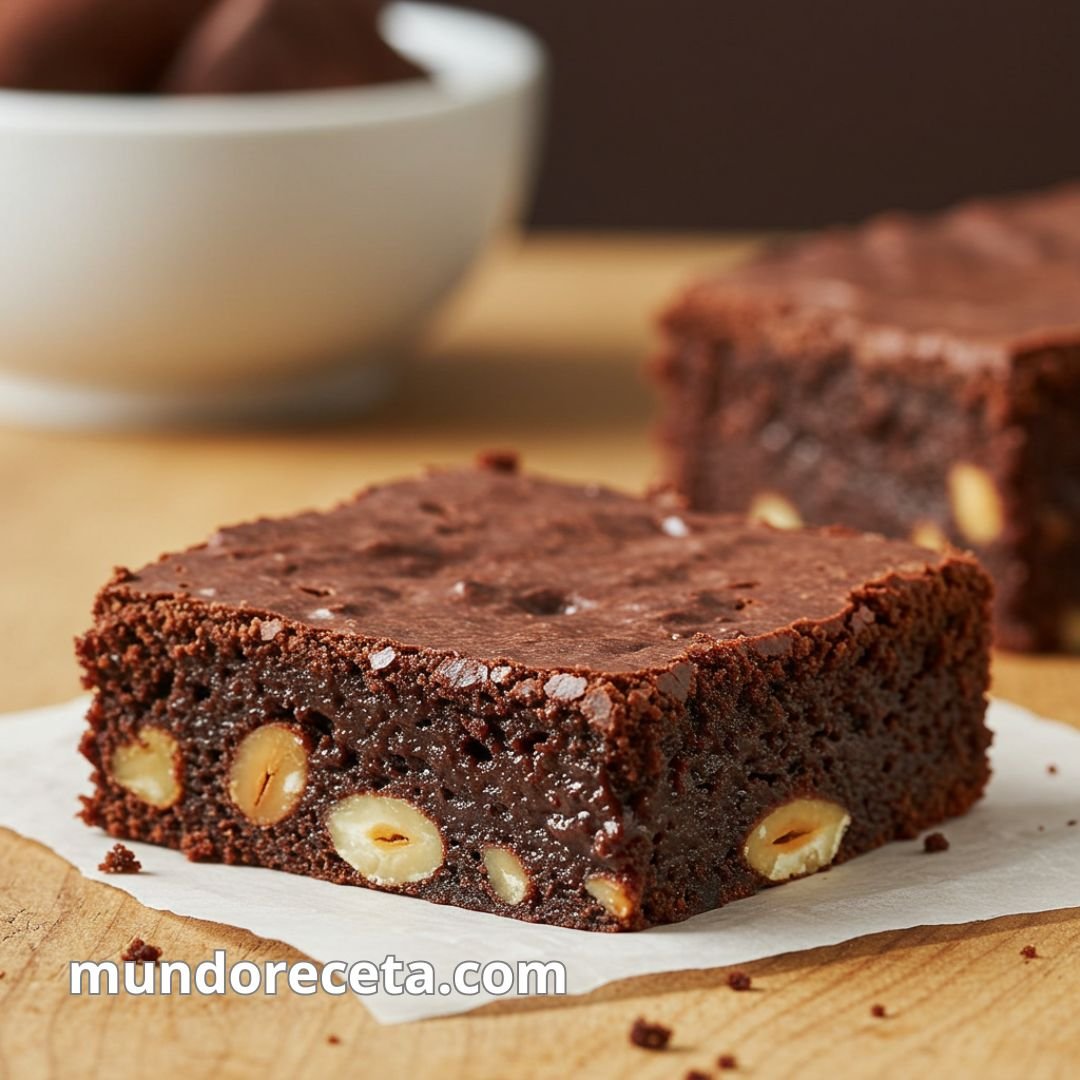 Brownie de avellanas con chocolate negro intenso