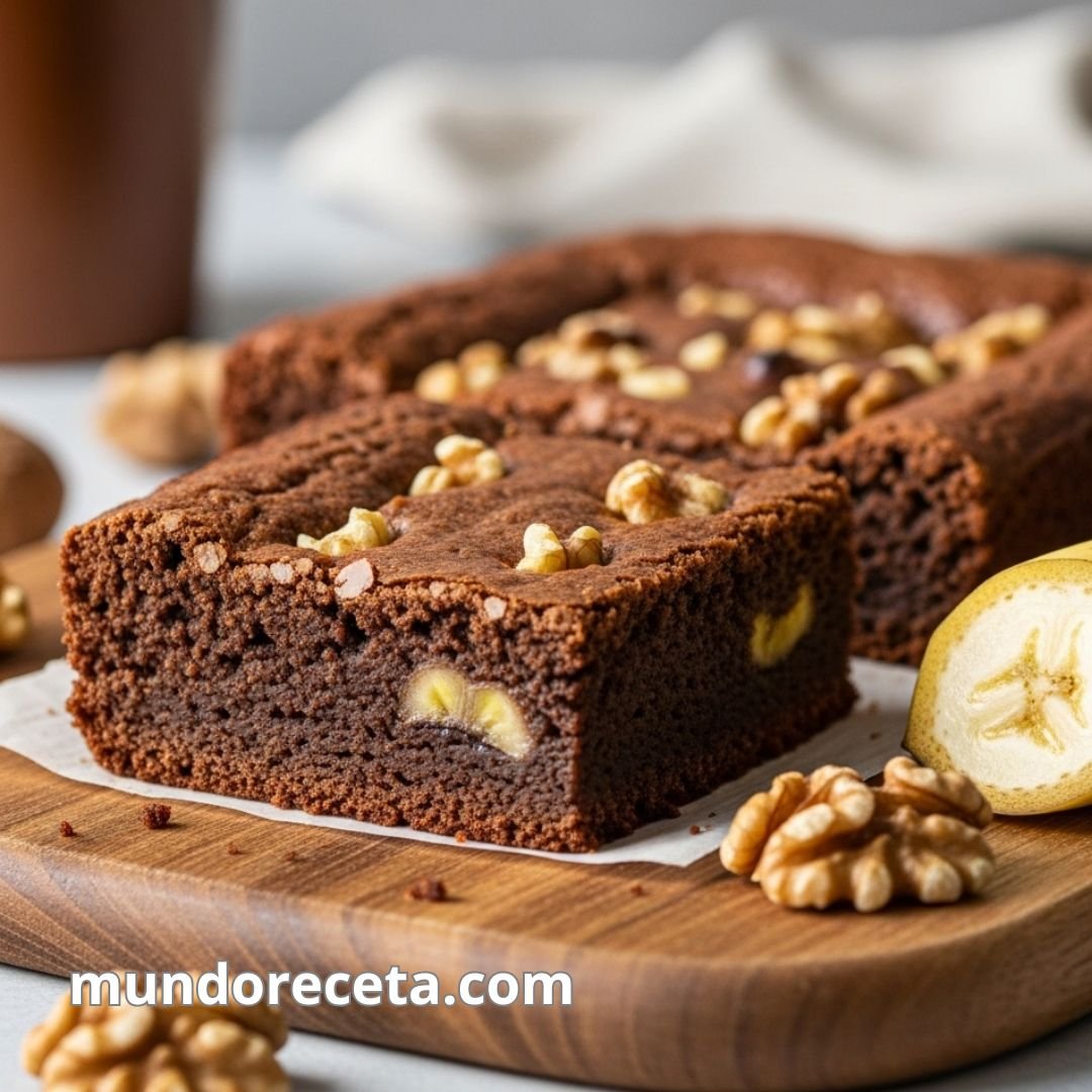 Brownie de plátano y nueces sin azúcar