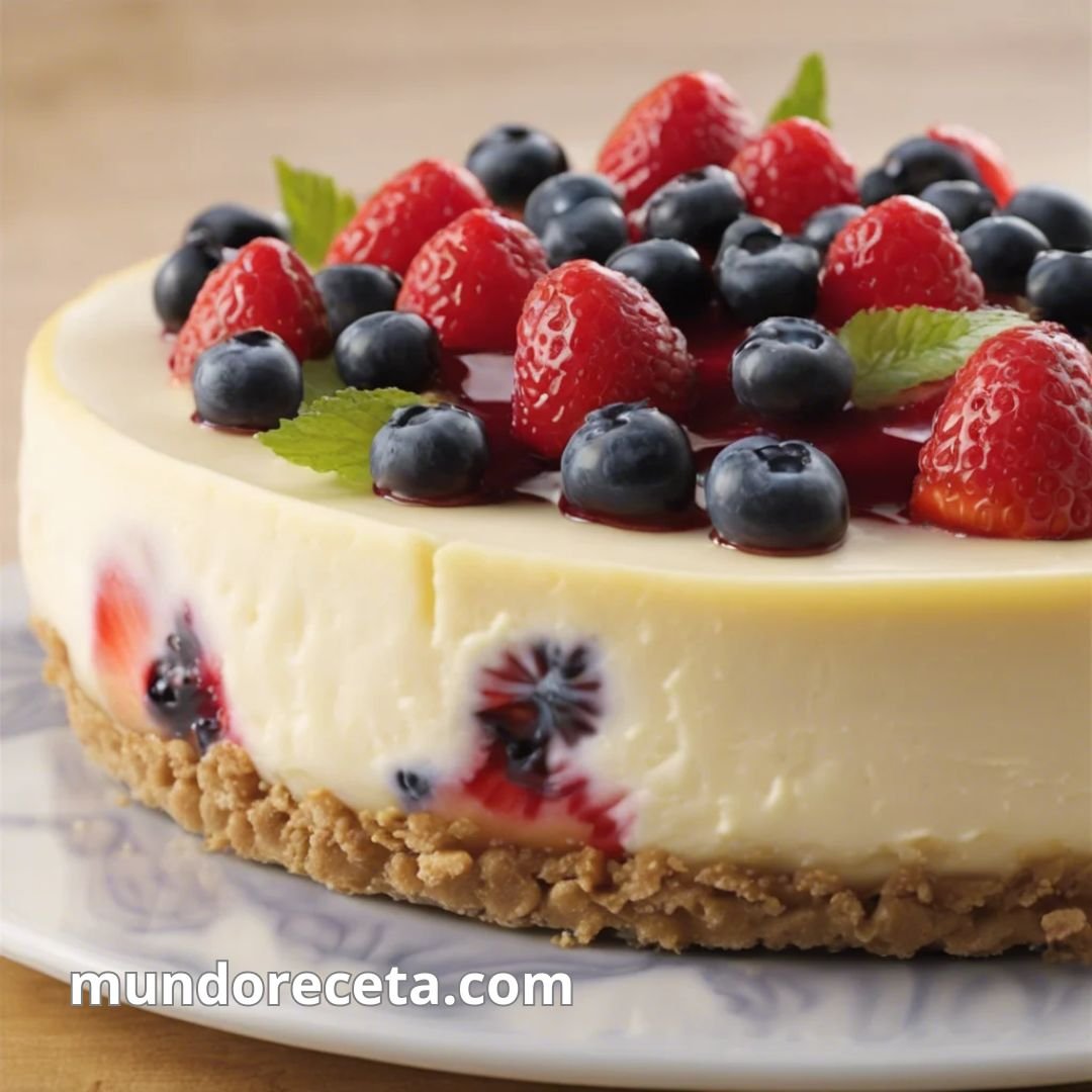 Cheesecake sin horno frutas frescas rápido fácil