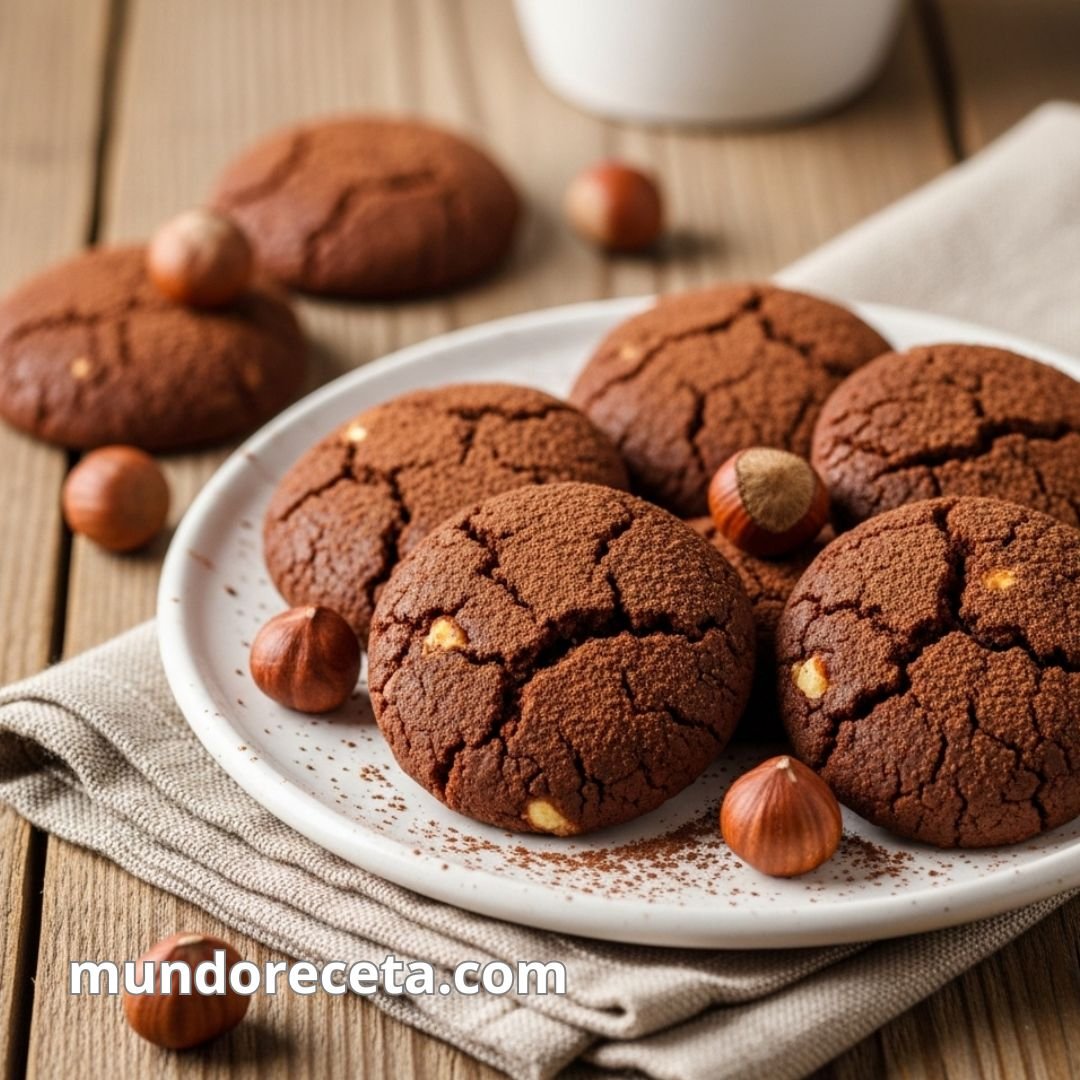 Cookies de cacao y avellanas sin harina