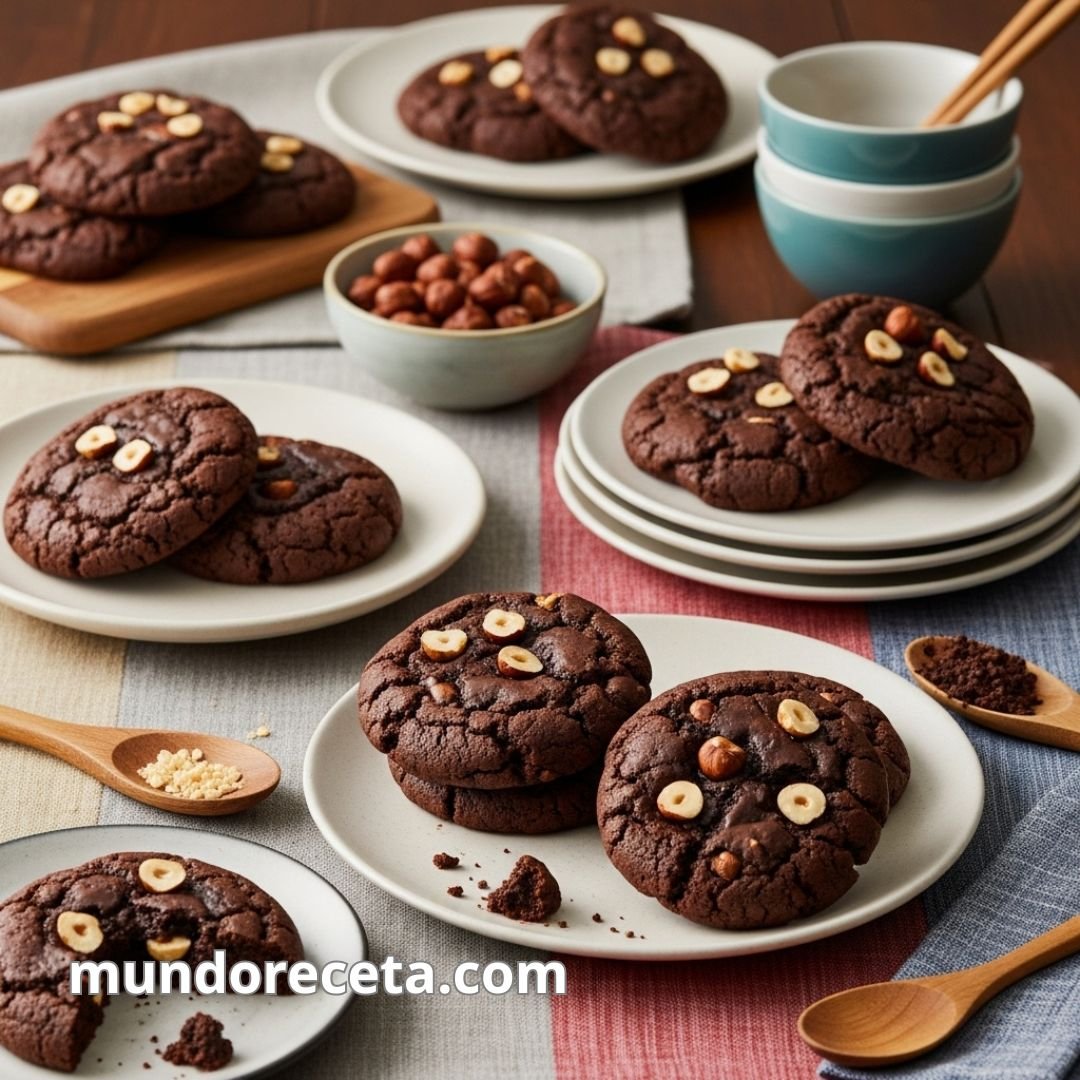 Cookies de doble chocolate y avellanas