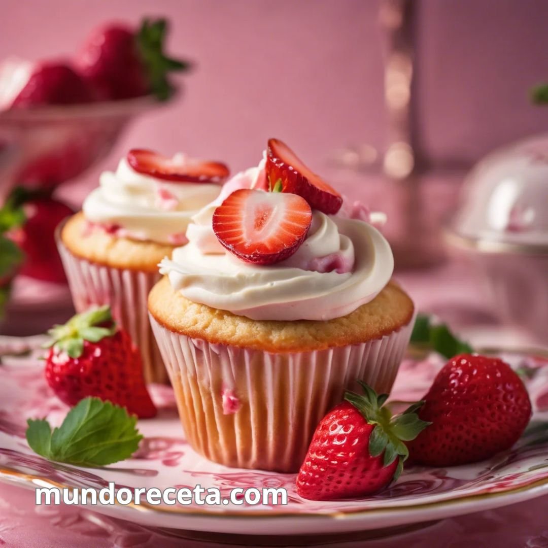 Cupcakes de fresa con crema de mascarpone