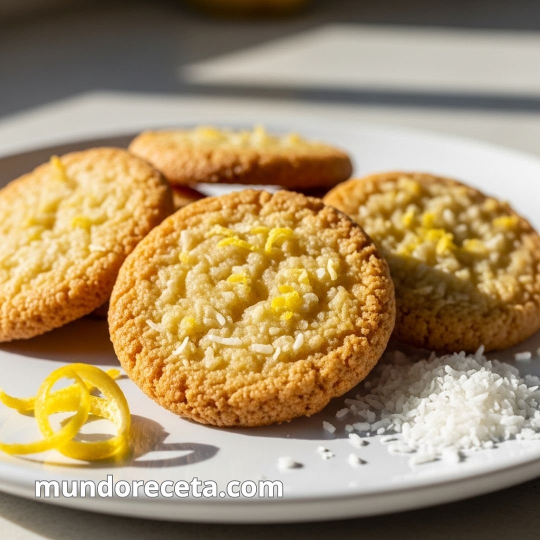 Galletas de limón y coco crujientes
