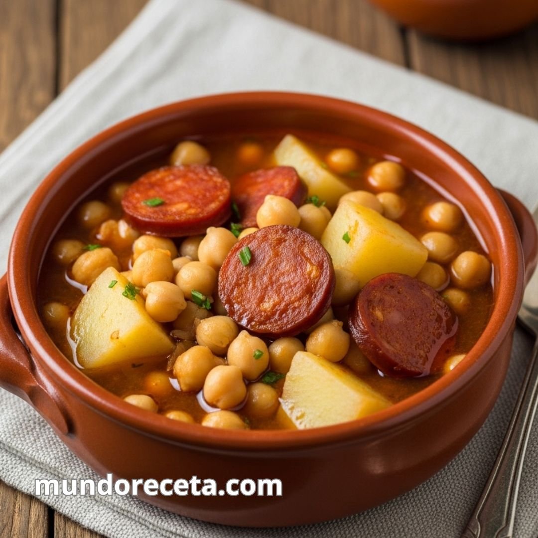 Guiso de garbanzos con chorizo y patata