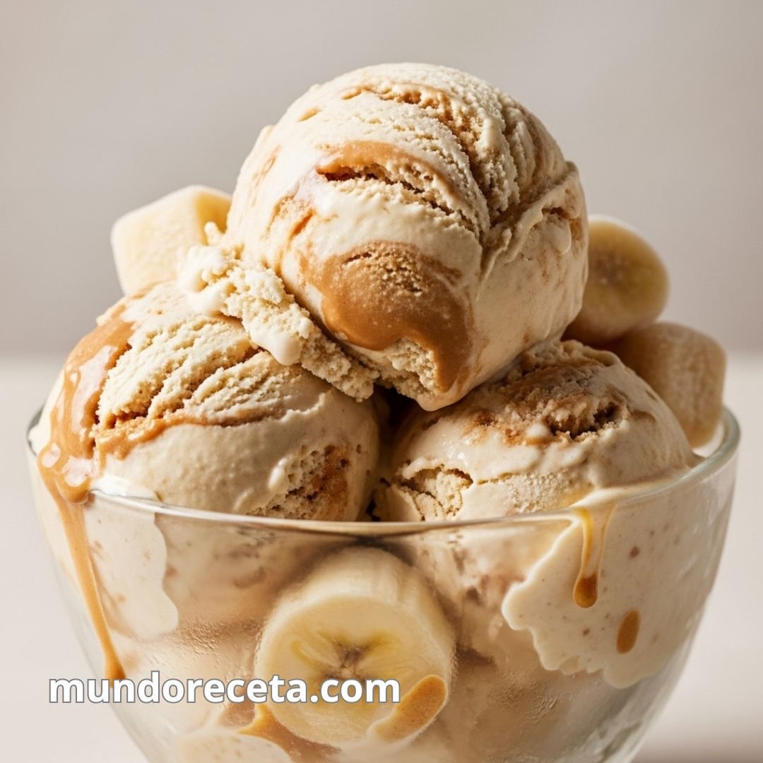 Helado de plátano y crema de cacahuete sin azúcar