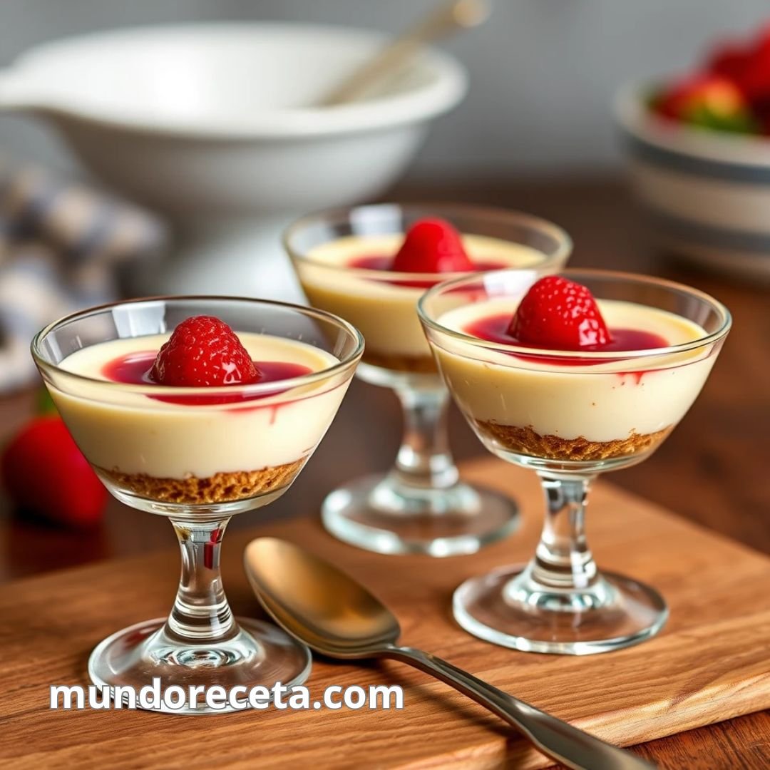 Mini cheesecakes individuales en vasitos