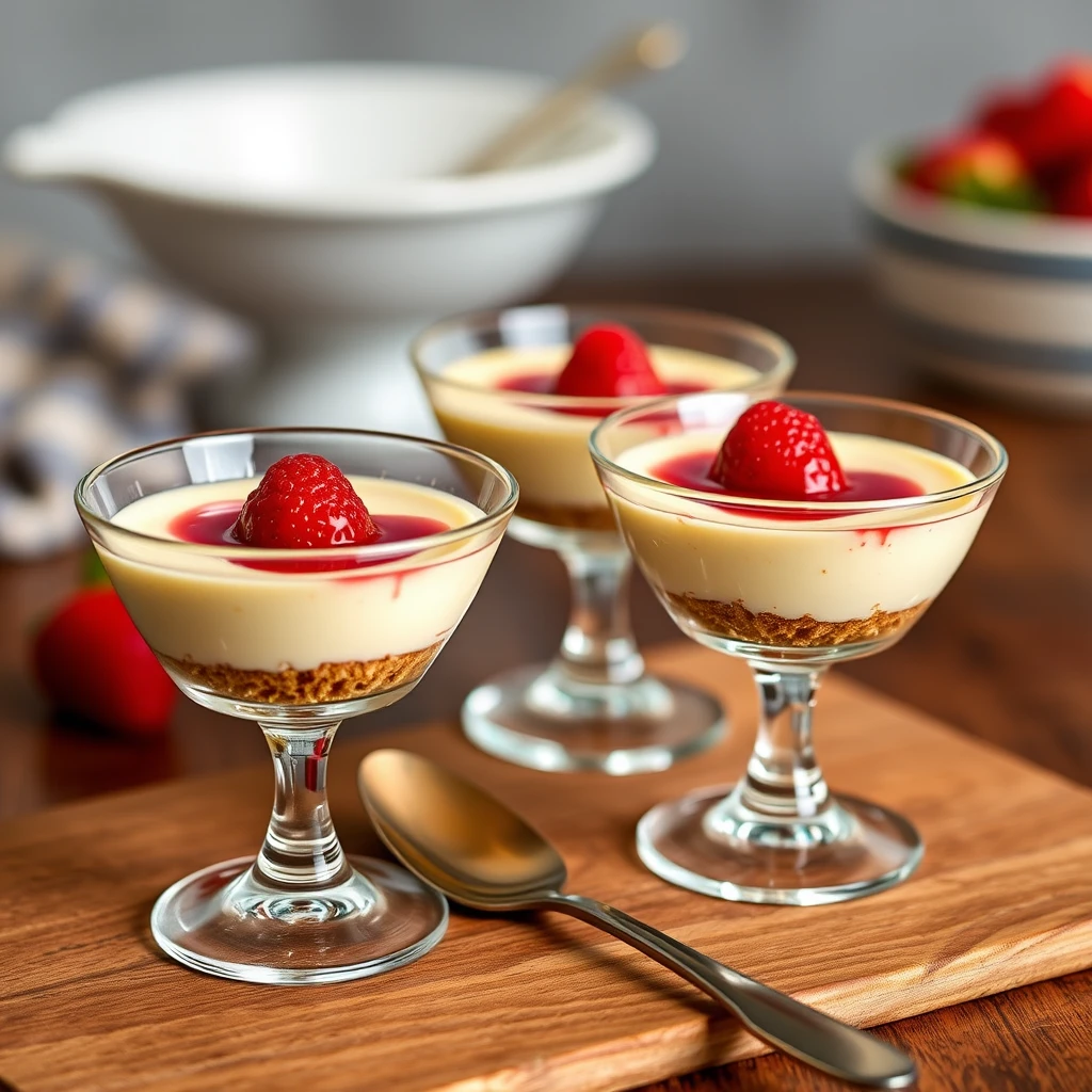 Mini cheesecakes individuales en vasitos