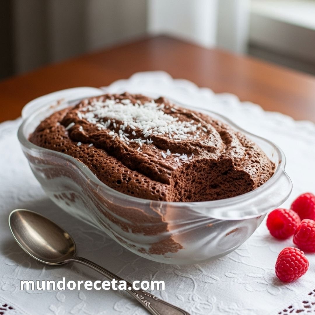 Mousse de coco y chocolate con textura aireada