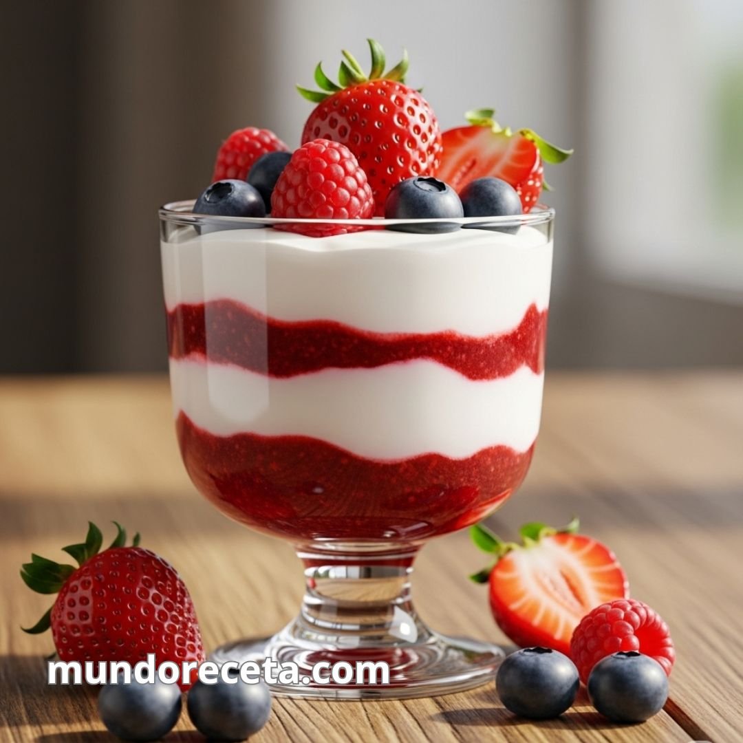 Mousse de frutos rojos y yogur cremoso