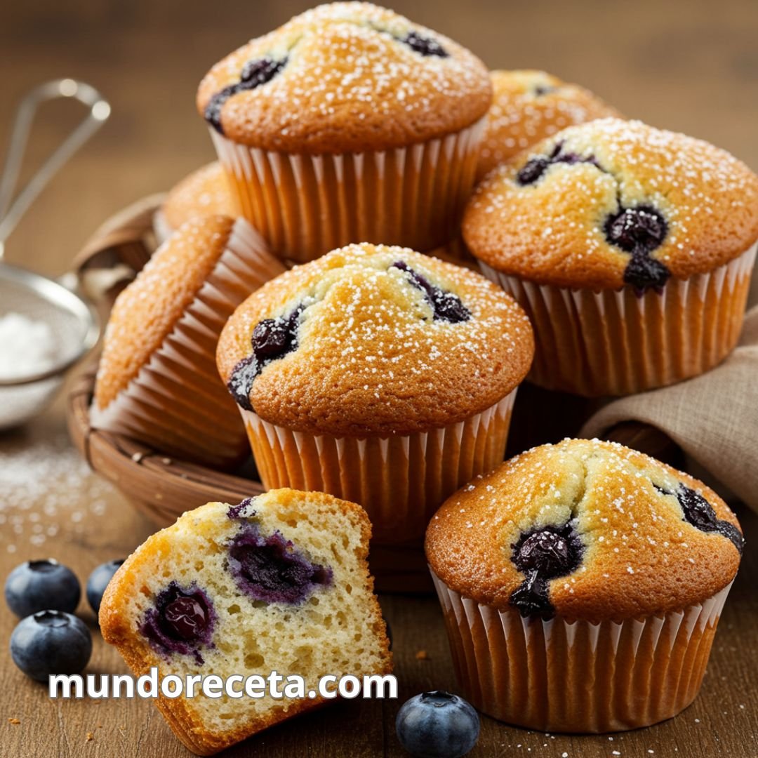 Receta de Muffins arándanos jugosos