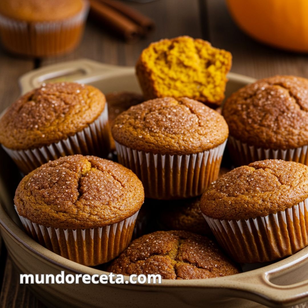 Muffins de calabaza especiados con canela y jengibre