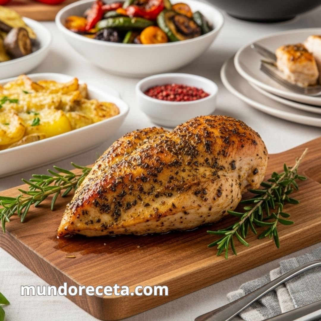 Pechuga de pollo al horno con hierbas provenzales