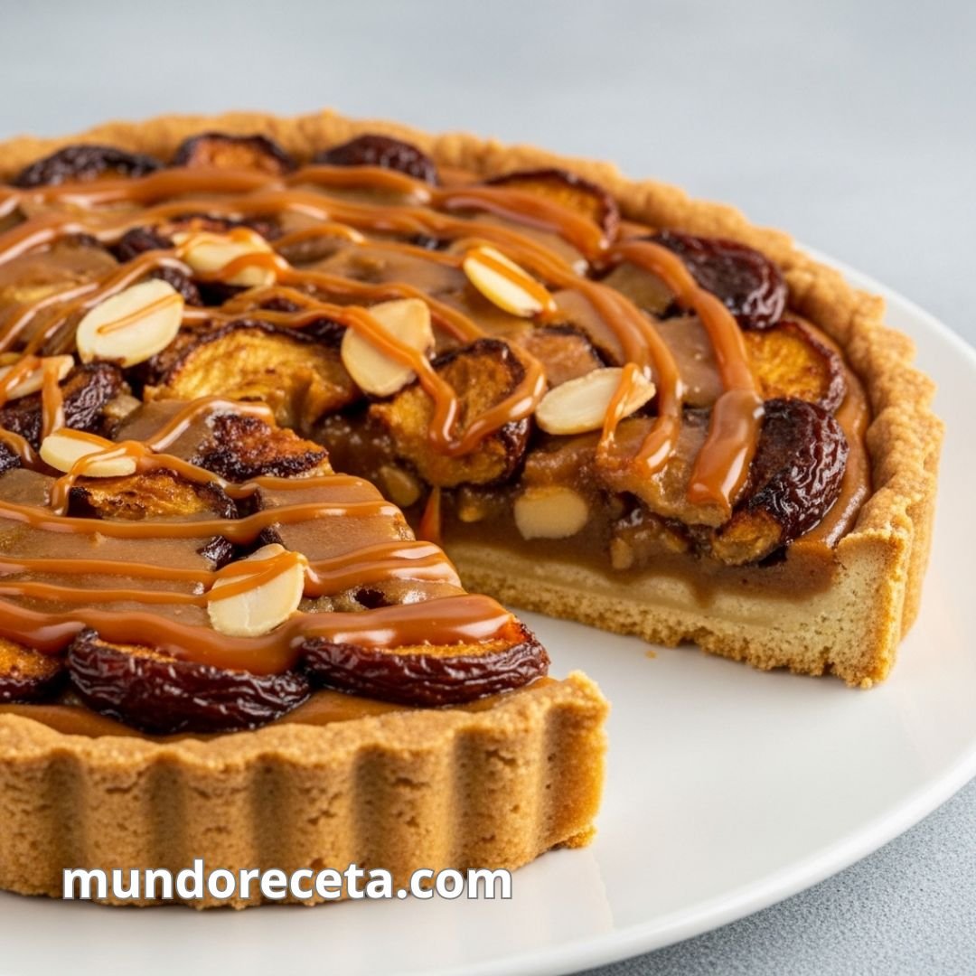 Tarta de frutos secos y caramelo
