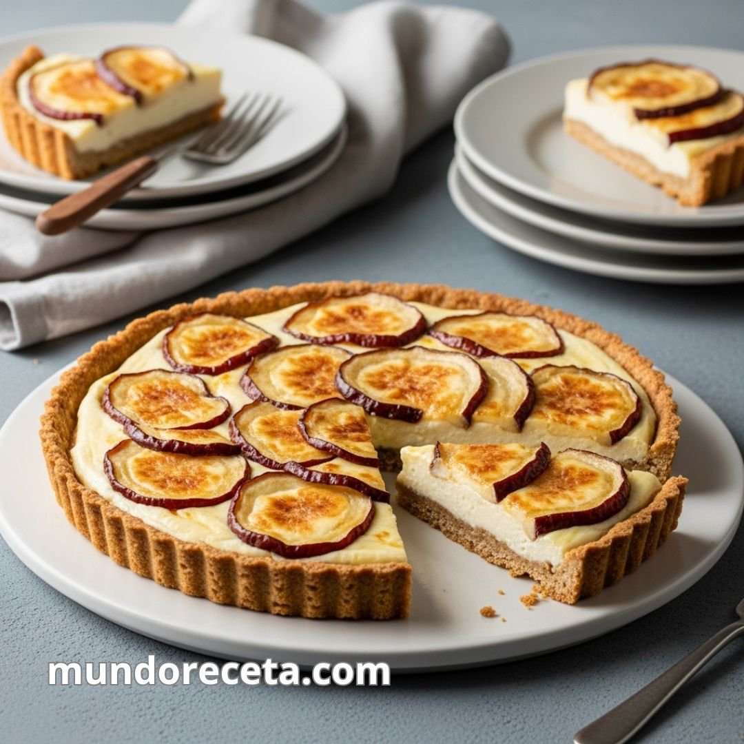 Tarta de higos y queso crema con base crujiente