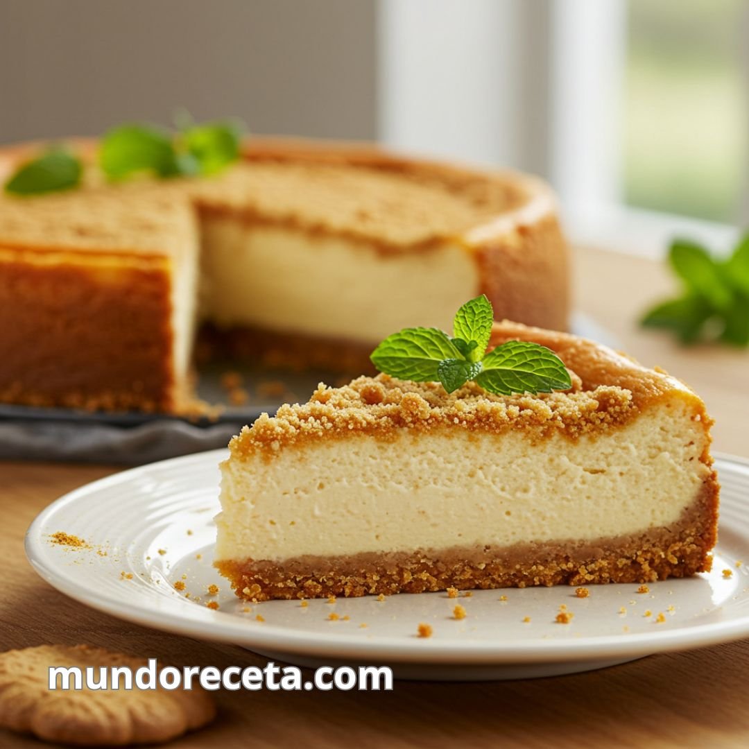 Tarta de queso con base de galleta de jengibre