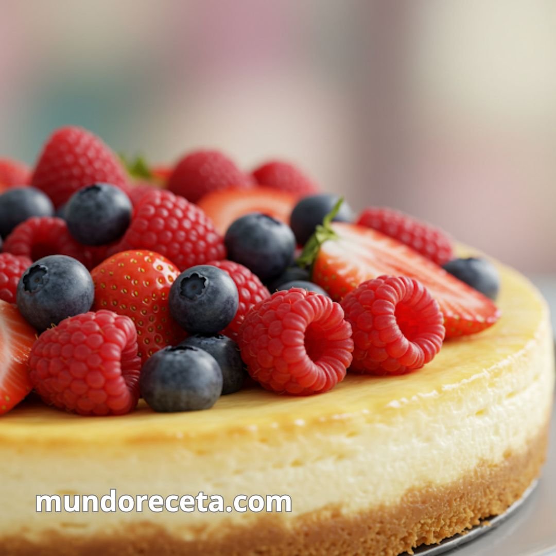 Tarta de queso con frutos del bosque