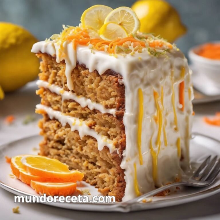 Tarta de zanahoria con glaseado de limón