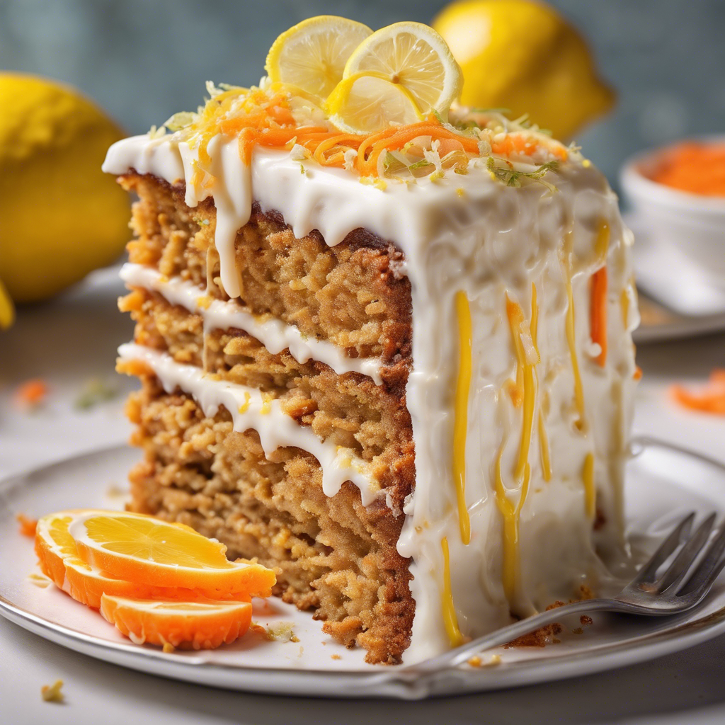 Tarta de zanahoria con glaseado de limón