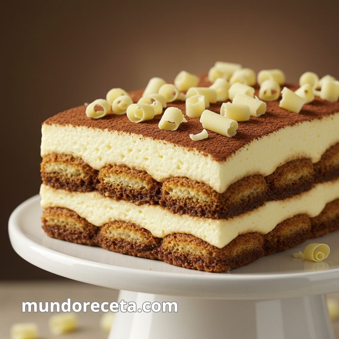 Tiramisú de café y chocolate blanco