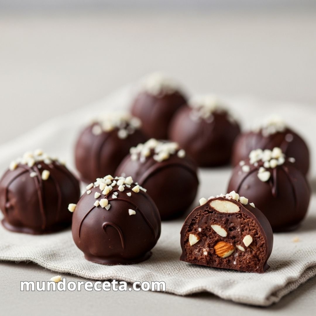 Trufas de chocolate y almendra, fáciles y rápidas
