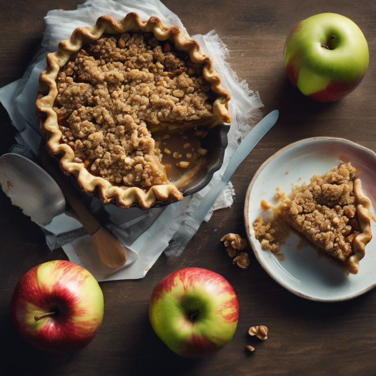 Tarta de manzana con crumble de nueces