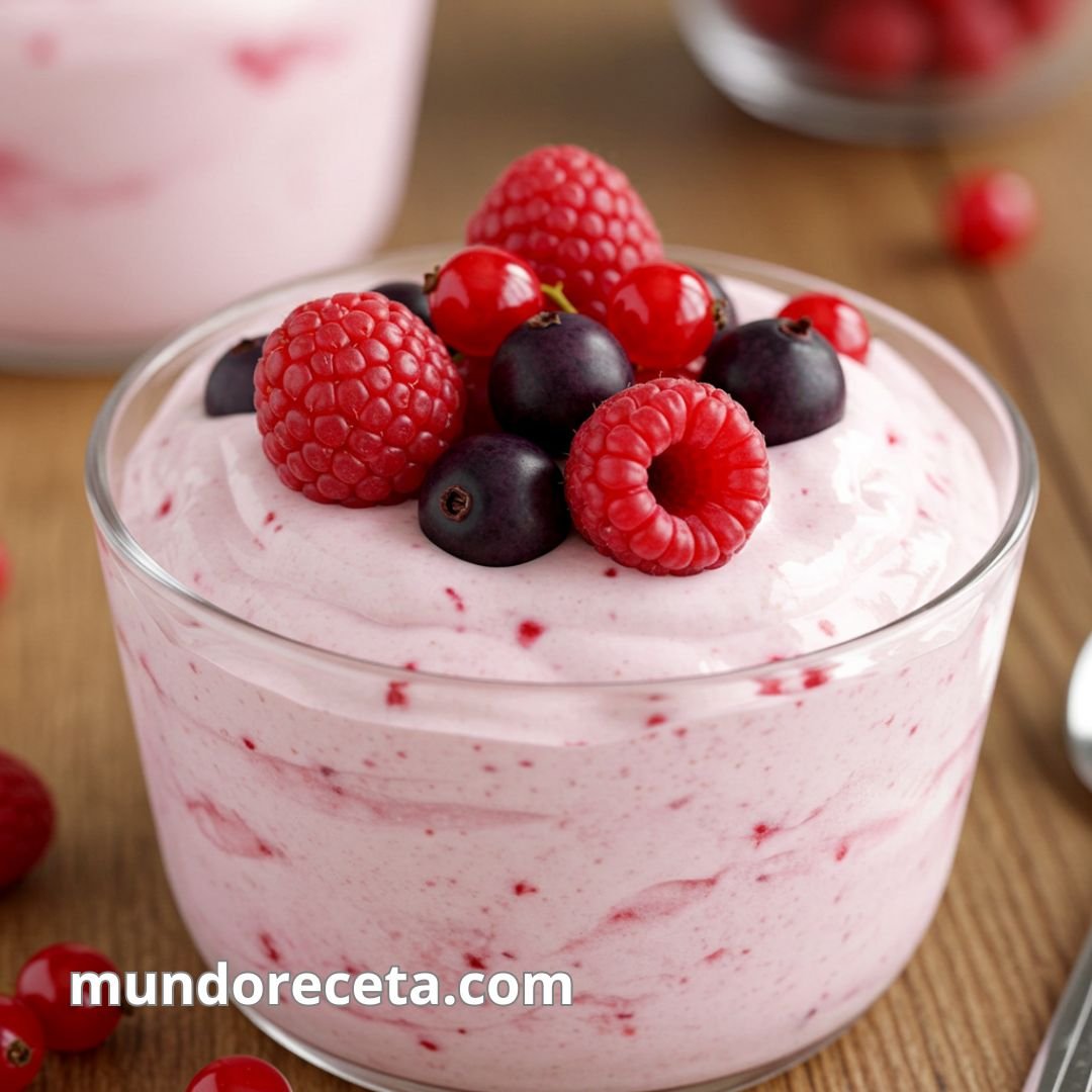 Helado de yogur y frutos rojos sin azúcar