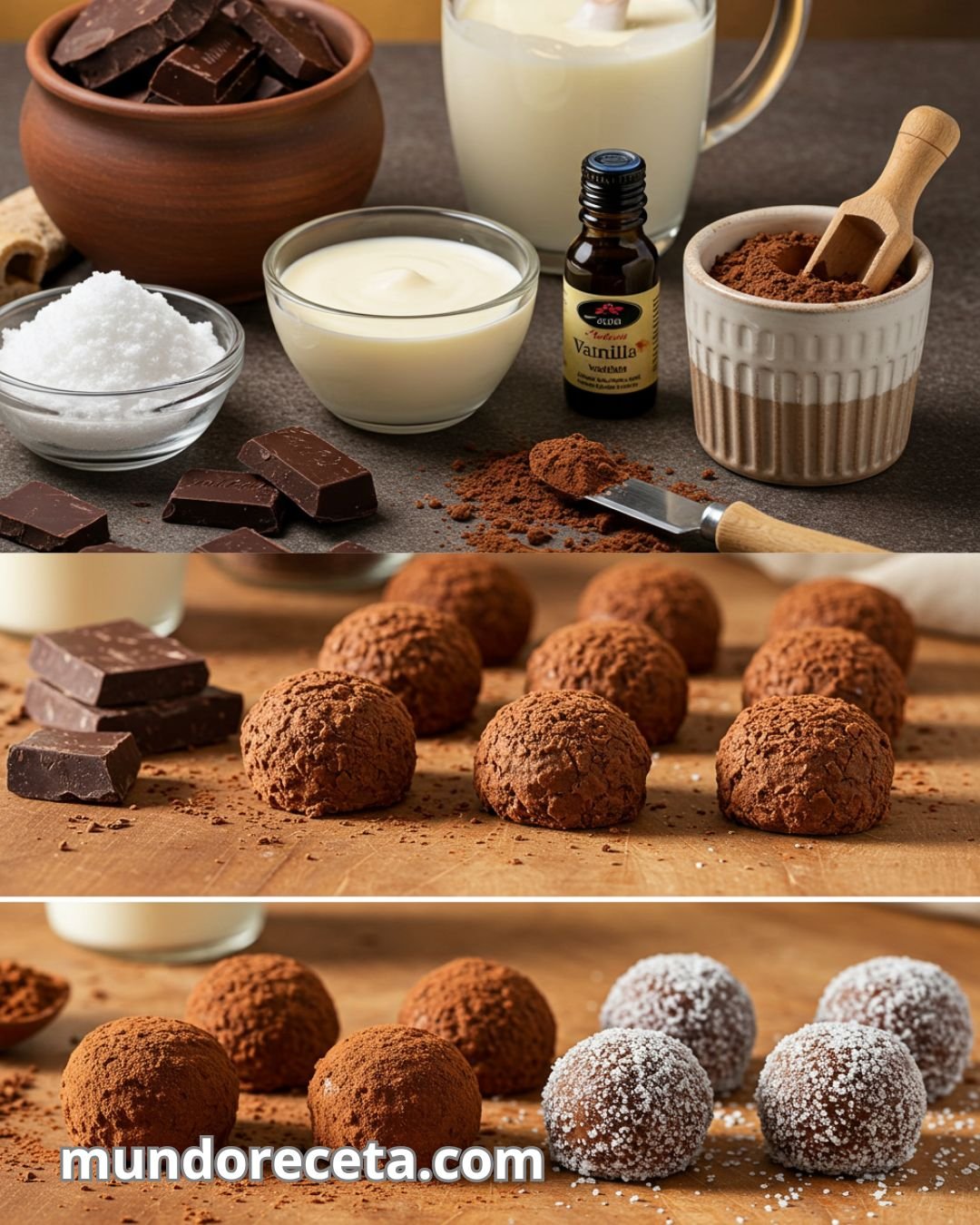 Receta de trufas de chocolate