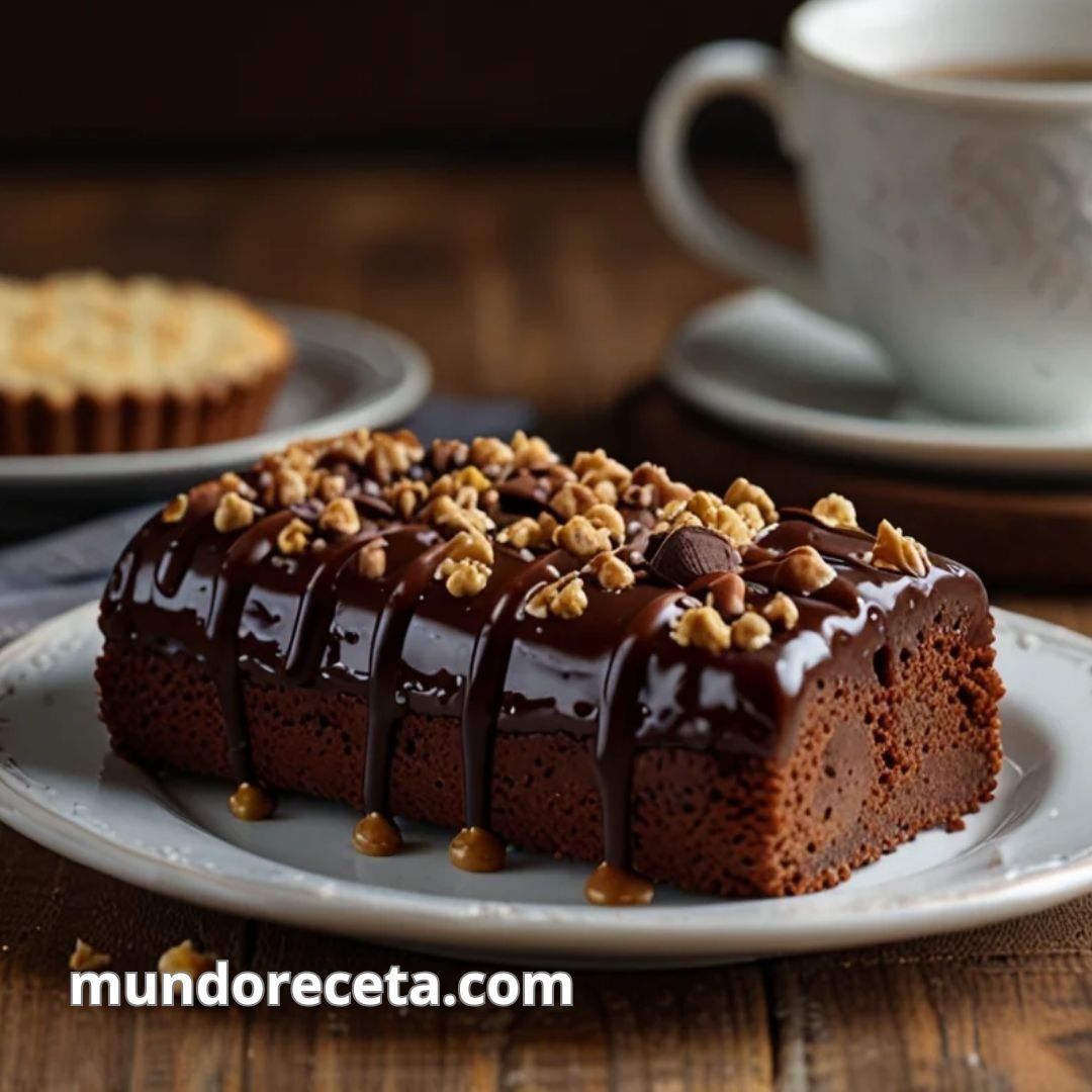 Bizcocho de cacao y café con glaseado de avellanas