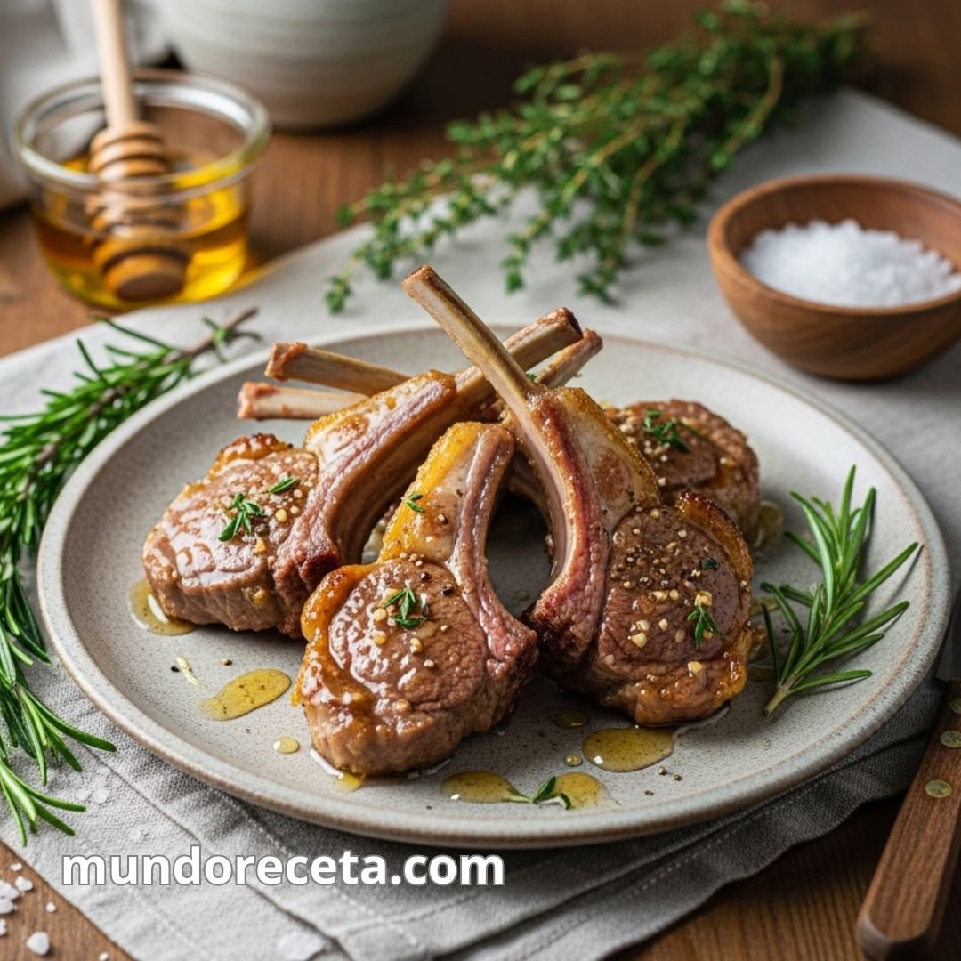 Chuletas de cordero a la miel con hierbas aromáticas