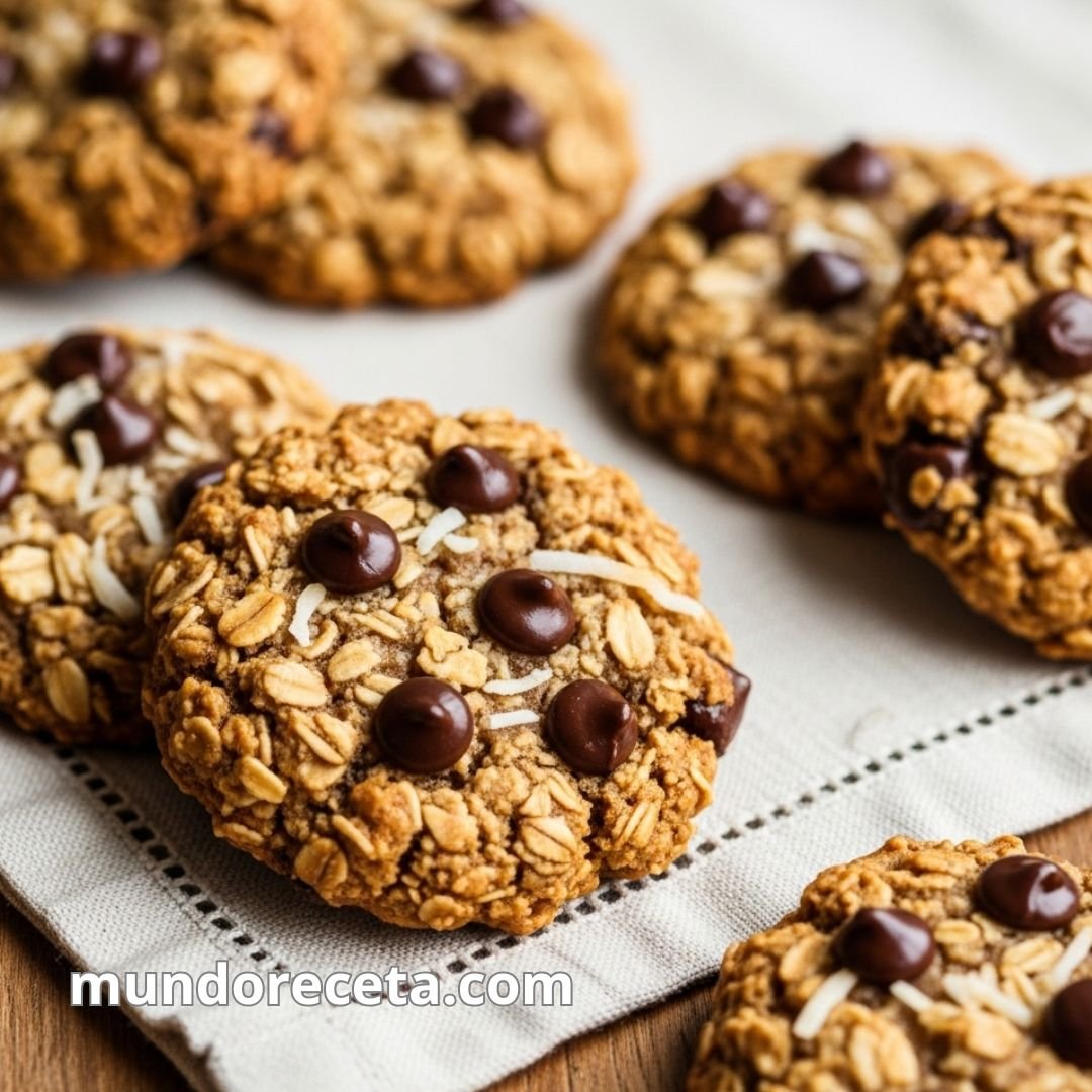 Cookies de avena y coco con chispas de chocolate