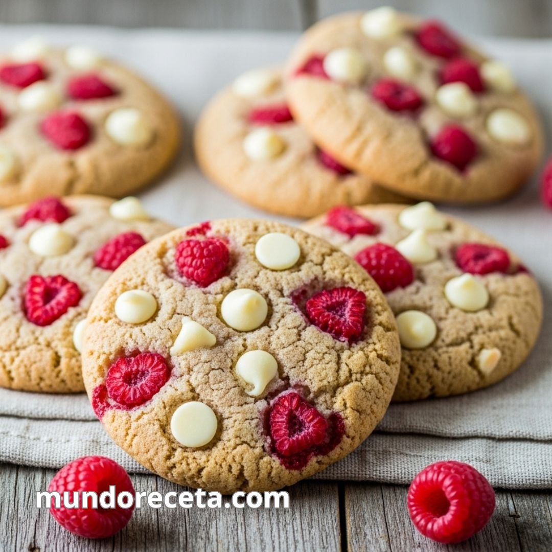 Cookies de chocolate blanco y frambuesas