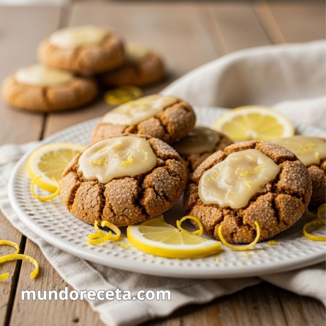 Cookies de jengibre y miel con glaseado de limón