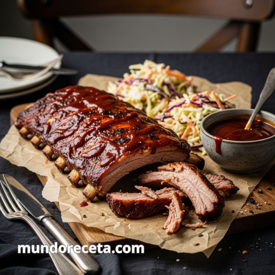 Costillas de cerdo al horno con salsa de barbacoa
