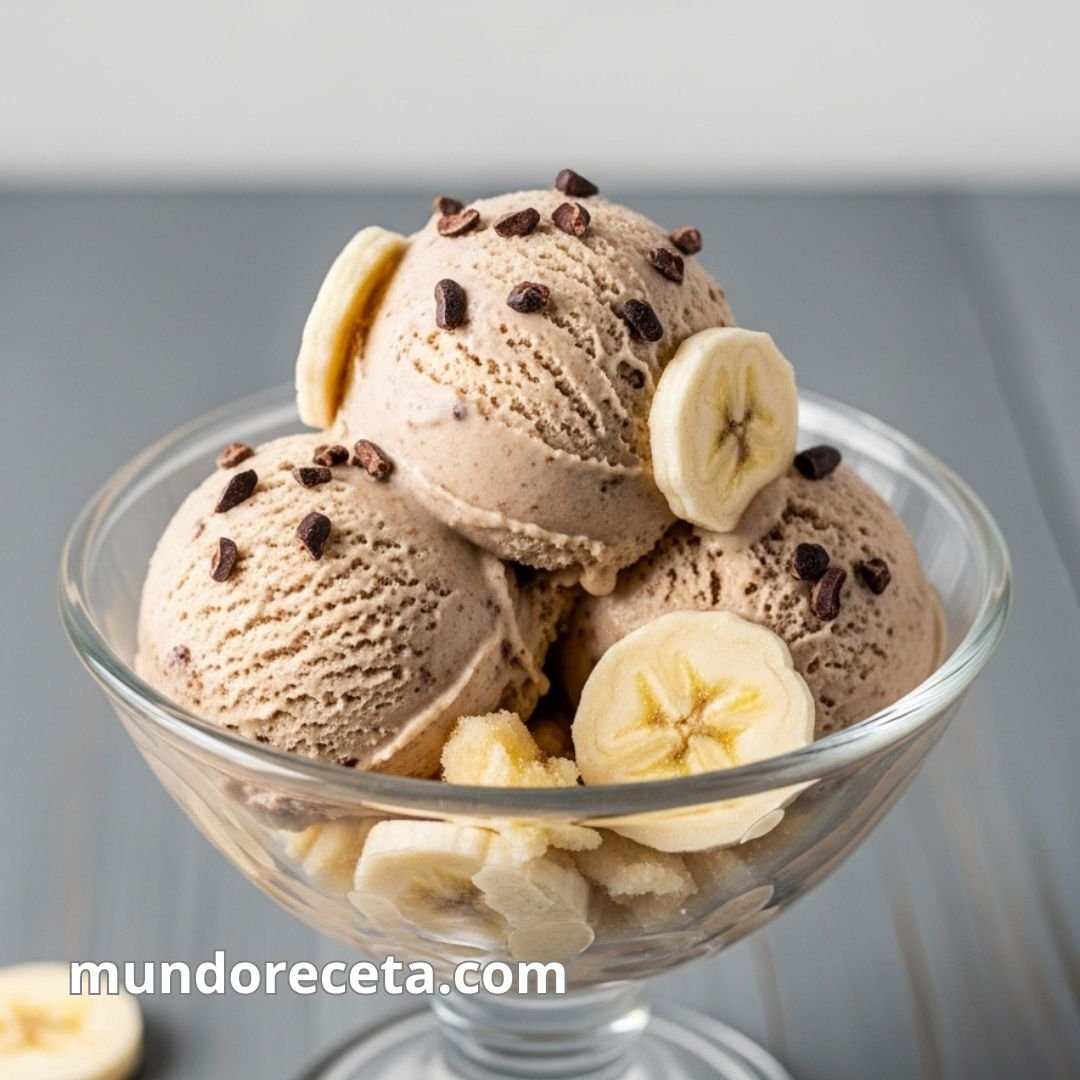 Helado de plátano y cacao sin azúcar