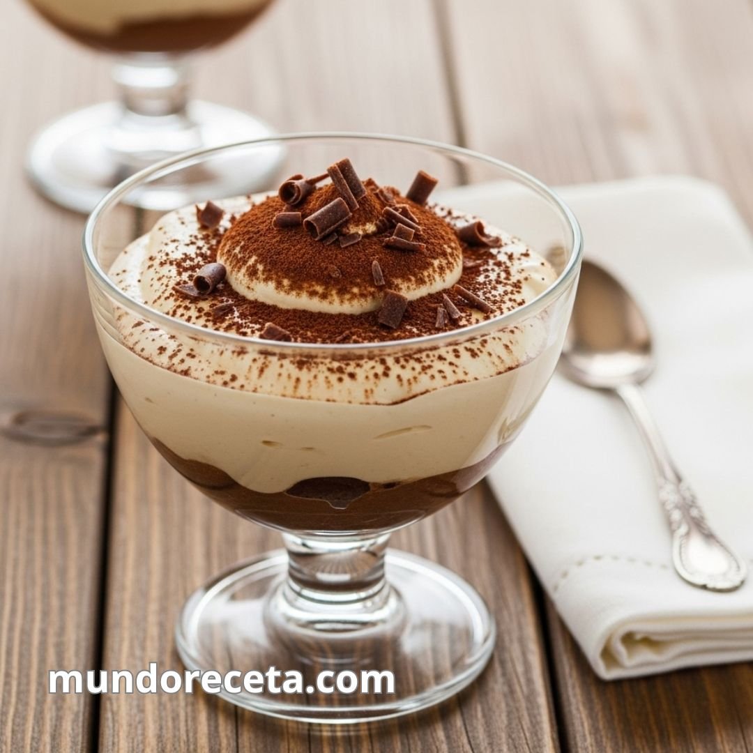 Mousse de café y chocolate con textura cremosa